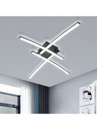 Led天花板燈,彎曲設計天花板燈,現代led天花板燈具,4個內置黑色led燈條,涼白色光線適用於臥室,客廳,廚房