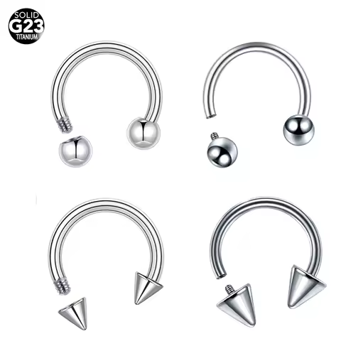 10Pcs/lot G23 Titanium Horseshoe Nose Rings Helix Tragus Earring Circular Nose Septum Piercing Lip R