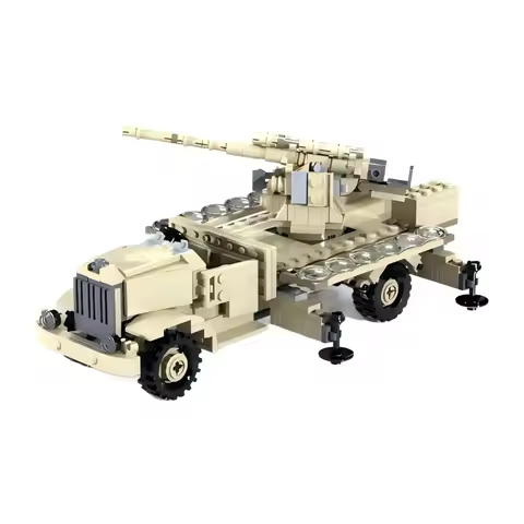 WW2 Italy Military Heavy Trucks F-634n Anti Aircraft Automatic Artillery Armored Vehicle Building Bl