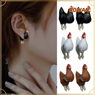 ROWANSG Hand Painted Chicken Earrings, Handmade  Animal Jewelry Funny Chicken Earrings, Cute Lightwe