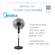 [Fast Delivery] Midea 16-Inch Stand Fan MS608B 1 YEARS LOCAL WARRANTY BEST SELLER