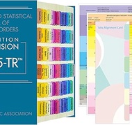 Index Tabs for DSM-5-TR, 94 Printed DSM-V-TR Tabs and 18 Blank Tab Stickers, with Alignment Card and