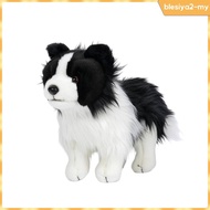 [BlesiyaedMY] Border Collie Stuffed Dog Authentic-Looking Border Collie Stuffed Toy Surface