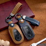 Genuine Leather Leather Car Key Cover Case for Mercedes Benz W205 W213 GLC 260 C200 CLA W176 W177 W2