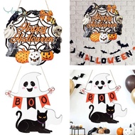 [szlztmy1] Halloween Wooden Hanging Sign Porch Sign Decor Wall Cafe  Home Indoor Outdoor Wall Orname
