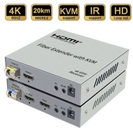 20Km 4K 60Hz HDMI KVM Fiber Extender over LC Fiber Optic Cable HDMI over Fiber USB KVM Extender with
