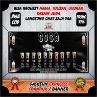 BISA COD Spanduk Es Boba Banner Minuman Es Boba Segar Spanduk Jualan Minuman Es Boba Custom Desain S