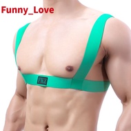 Ready Stock Men's Sexy Chest Harness with Nylon Elastic Muscle Chest Belt for Dancing Performance Gay Lingerie