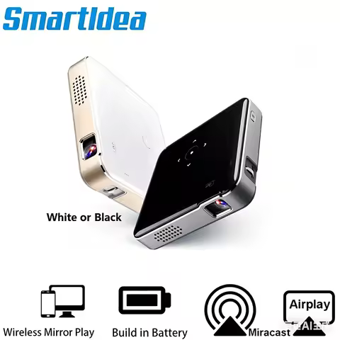 SmartIdea DLP Pocket Projector Build-In Battery Mirror stream from iPhone android phone Portable Min