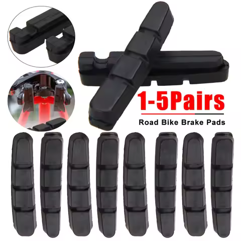 1-5pair Road Bike Brake Pads Brake Shoes Rubber Blocks Replacement for Shimano BR Shoe Holder Cycle 