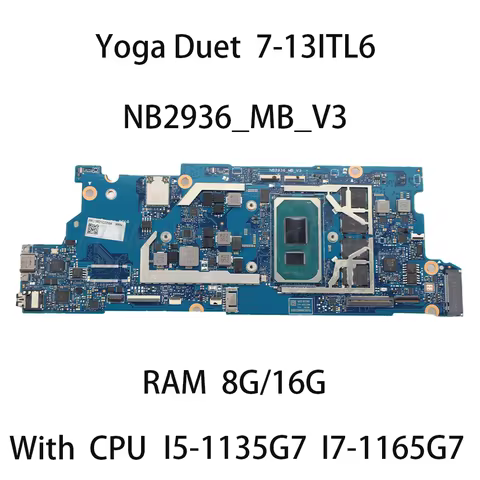 Laptop Motherboard For Lenovo Yoga Duet 7-13ITL6 NB2936_MB_V3 With CPU I5 1135G7 I7 1165G7 RAM 8G/16