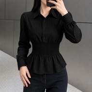 KEMEJA KIELO - ZER FEYA SHIRT STRIPE LONGSLEEVE | BADDIE STRIPE TOP | Shirt FORMALWanita