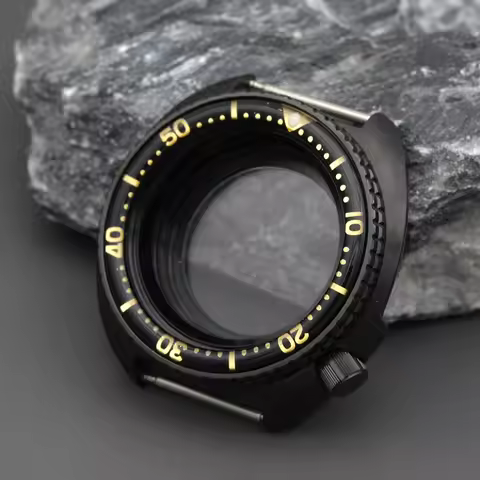 Mod Matte Black Turtles 6105 6309 Watch Case Fit 7S26 NH35 NH36 Movement Sapphire Glass Resin Bezel 