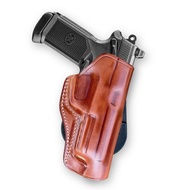 Premium Leather OWB Paddle Holster Open Top Fits FNX 45 Tactical 5.3'' Threaded Barrel, Right Hand D