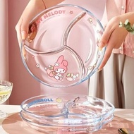 Original Sanrio Divided Plate Hello Kitty Plate/ Cinnamoroll Plate Melody Plate/ Sanrio Divided Plat