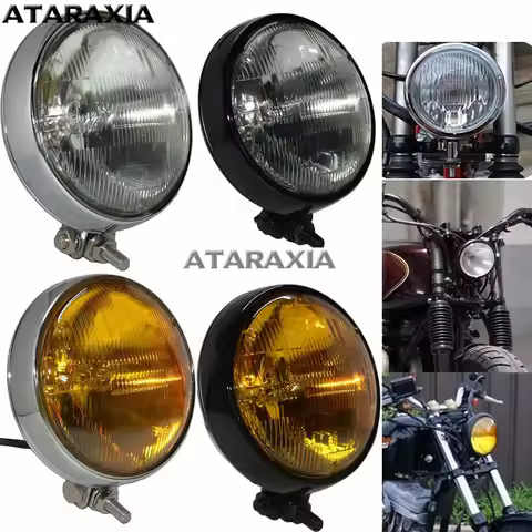 Motorcycle Headlight Motorbike Headlamp High/Low Round Sealed Beam Lamp Head Light For Harley Bottom