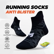 MECS- Anti Blister Running ankle Socks - Running Socks - stride lines - Running ankle Socks