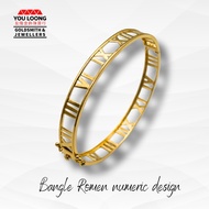 Youloong Romen Numeric Design Bangle / Gelang Tangan EMAS916