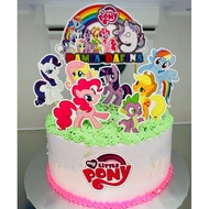 Cake Topper Little Pony/hiasan kek secret recipe@mamasab/brownies/pizza/donut/pulut kuning