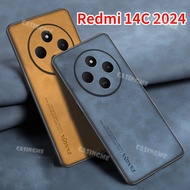 Redmi 14C 2024 Leather Texture Phone Case Sheepskin Leather Phone Case For Redmi 14C Redmi14C 14 C C