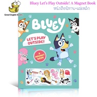 *Authentic* Bluey Let's Play Outside Magnetic Story Book! A Magnet Book Bluey Book