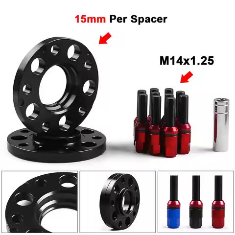 15mm 72.56mm 5x120mm Hubcentric Wheel Spacers M14x1.25 Tapered Bolts For BMW F Series F10 F12 F13 F0