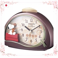 c. b. JAPAN.sg Rhythm Clock SNOOPY Alarm Character Clock R506 Brown 4SE506MJ09
