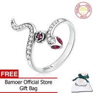 BAMOER Nhẫn Hình Rắn & Hoa Hồng Bằng Bạc Sterling 925 Cho Nữ Nhẫn Thời Trang Cá Tính Ngầu Quà Tặng T
