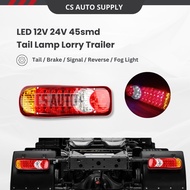 1pc x LED 12V 24V Tail Lamp Dong Feng 45SMD Trailer Middle Part Rear Light Truck Lorry CS Lampu Bela
