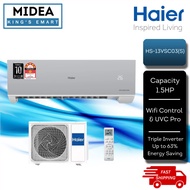 Haier Inverter 1.0HP/1.5HP/2.0HP/2.5HP R32 Air Conditioner 3/4/5 Star HSU-10LPB23 / HSU-10VQB22 / HS