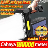 Bahan impor QianShun senter surya Led senter led zoom 90000 lumens Isi ulang senter super terang asl