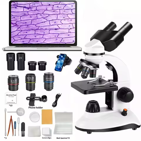 Binocular Microscope, High Definition LED for Students Kids Adults, Lab Home School Science Educatio