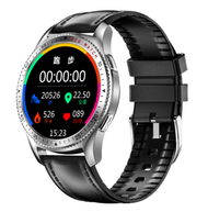 #N/A - S08智慧手錶心電圖心率血壓監測藍牙通話運動手環（銀黑皮）#Q901022368