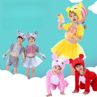 🔥Ready Stock🔥Children's Cartoon Mouse Eating Chili Animal Performance Costume Dress For Kids 3 To 12