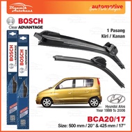 Hyundai Atos Car Front Windscreen Soft Wiper Size 20" &amp; 17" Inch (1 Pair / 1 Pasang) Bosch Clear Advantage Wiper BCA2017