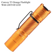 Convoy T3 Orange Flashlight With LH351D LED Camping Hiking Lamp