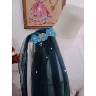 HIJAU Bottle green glitter shoulder shawl/glitter tile shawl/bottle green tile shawl/graduation shaw