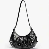 Back To School Niche Design Korean Style Rivet Biker Bag, Sweet & Chic High-End Saddle Bag, Commuter