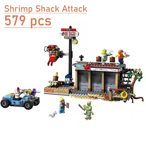 Rare toys 579pcs Shrimp Shack Attack Building blocks toys Holiday gifts Compatible with 70422