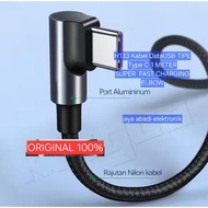 HP H133 100% Original USB Type C Data Cable 60W WATT 1 METER STRONG THICK FIBER CABLE MAIN GAME 90 L
