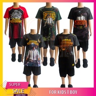 (HARGA BORONG / PUBG) KIDS PUBG GAME T-SHIRT SET 2 IN 1 BATTLEGROUNDS JERSEY (BAJU T-SHIRT SET GAME 
