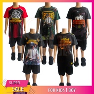 (HARGA BORONG / PUBG) KIDS PUBG GAME T-SHIRT SET 2 IN 1 BATTLEGROUNDS JERSEY (BAJU T-SHIRT SET GAME PUBG BUDAK) MTN RAYA