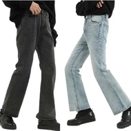 Men High Street hip hop casual small flare jeans pant male vintage denim trousers pant boot cut jean