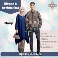 baju couple kondangan brokat kebaya muslim fashion sepasang keluarga - couple navy