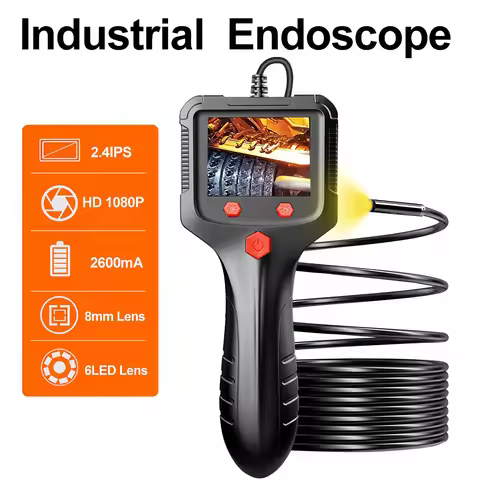 2.4" IPS Color Screen Endoscope Camera HD IP68 Waterproof 2M Cable Inspection Camera for Check Car P