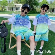 Korean style baby boy Ombre cotton t-shirt clothing Set / baby boy t-shirt Set