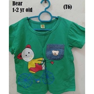 (Pre-love) 1-2yr old Baju Kanak Kanak / T-shirt Cotton Baby Boy shirt /Kids Short Sleeve Tshirt 12-1