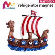 Denmark Viking Longship 3D Resin Fridge Magnet | Norse Dragon Head Boat Scandinavia Souvenir | Nordi