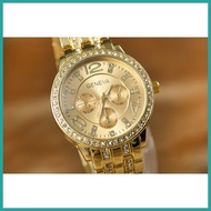 ✪ ◜ ▼ Luxury Style Fashion Women Gold Rhinestone Wrist Watches Geneva Elegant Quartz Bracelet Watch