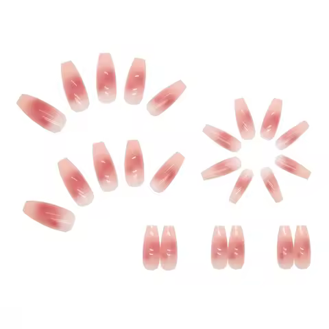 Anime Demon Slayer Cosplay Nail, Kimetsu No Yaiba, Kamado Nezuko, Pink Fake Nail, Artificial Nails, 